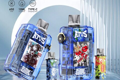 DE012 Einweg E-Zigarette 7000 Züge mit wiederaufladbar und einstellbarer Luftstrom ATVS Vape