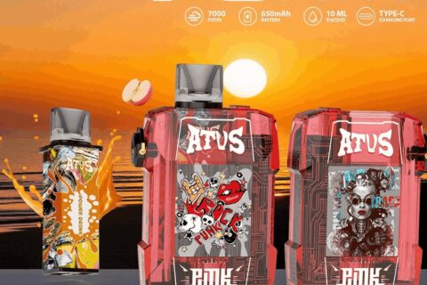 DE012 Einweg E-Zigarette 7000 Züge mit wiederaufladbar und einstellbarer Luftstrom ATVS Vape