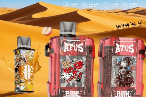 DE012 Einweg E-Zigarette 7000 Züge mit wiederaufladbar und einstellbarer Luftstrom ATVS Vape