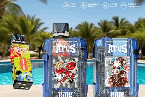 DE012 Einweg E-Zigarette 7000 Züge mit wiederaufladbar und einstellbarer Luftstrom ATVS Vape