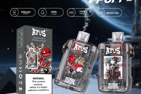 DE012 Einweg E-Zigarette 7000 Züge mit wiederaufladbar und einstellbarer Luftstrom ATVS Vape