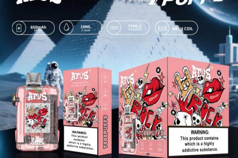 DE012 Einweg E-Zigarette 7000 Züge mit wiederaufladbar und einstellbarer Luftstrom ATVS Vape