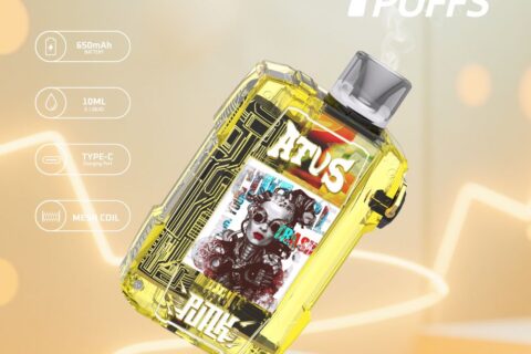DE012 Einweg E-Zigarette 7000 Züge mit wiederaufladbar und einstellbarer Luftstrom ATVS Vape