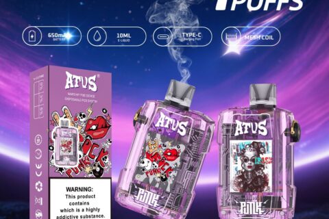 DE012 Einweg E-Zigarette 7000 Züge mit wiederaufladbar und einstellbarer Luftstrom ATVS Vape