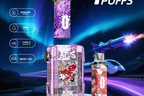 DE012 Einweg E-Zigarette 7000 Züge mit wiederaufladbar und einstellbarer Luftstrom ATVS Vape