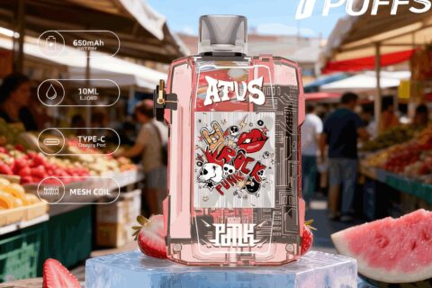 DE012 Einweg E-Zigarette 7000 Züge mit wiederaufladbar und einstellbarer Luftstrom ATVS Vape