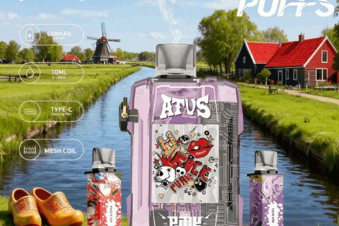 DE012 Einweg E-Zigarette 7000 Züge mit wiederaufladbar und einstellbarer Luftstrom ATVS Vape