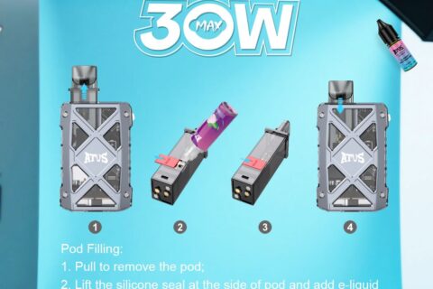 DE012 MAX Einweg E-Zigarette mit wiederaufladbar und einstellbarer Luftstrom ATVS Vape