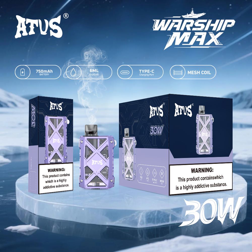 DE012 MAX Einweg E-Zigarette mit wiederaufladbar und einstellbarer Luftstrom ATVS Vape
