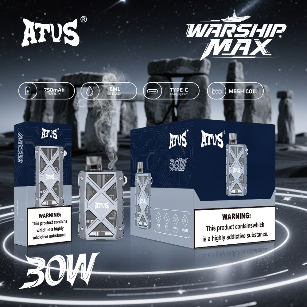 DE012 MAX Einweg E-Zigarette mit wiederaufladbar und einstellbarer Luftstrom ATVS Vape