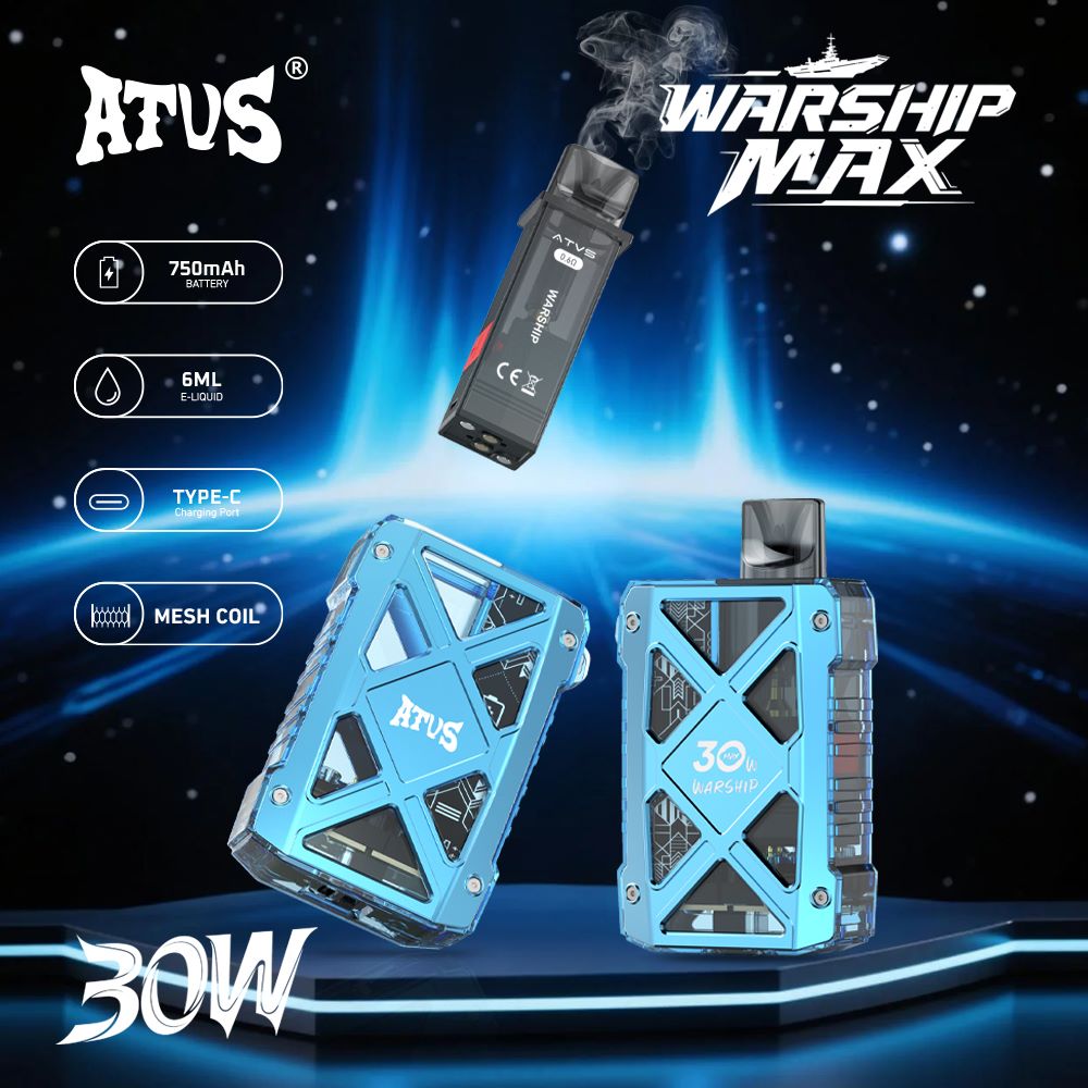 DE012 MAX Einweg E-Zigarette mit wiederaufladbar und einstellbarer Luftstrom ATVS Vape