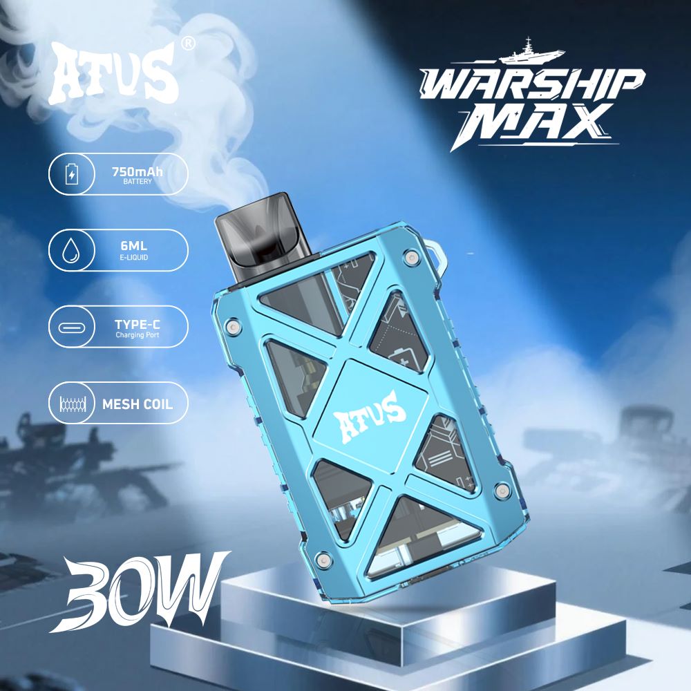 DE012 MAX Einweg E-Zigarette mit wiederaufladbar und einstellbarer Luftstrom ATVS Vape
