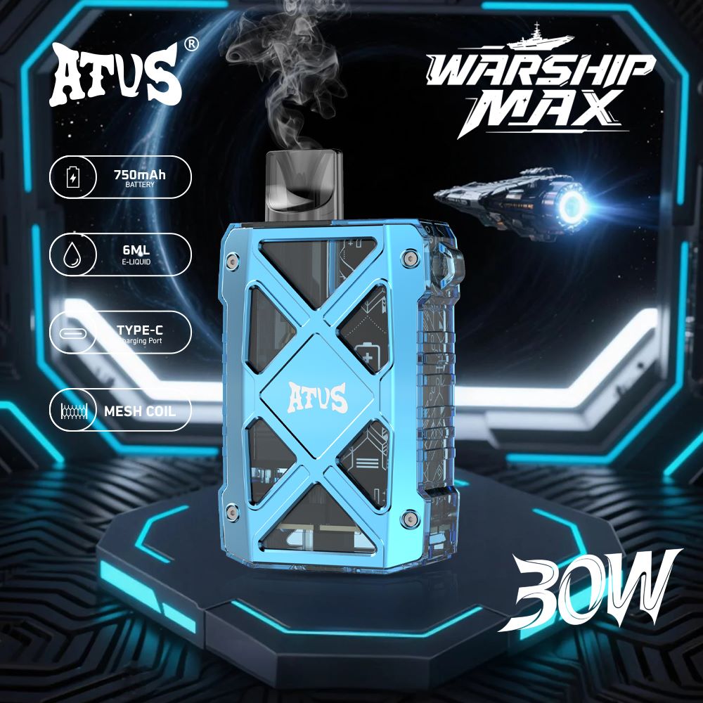 DE012 MAX Einweg E-Zigarette mit wiederaufladbar und einstellbarer Luftstrom ATVS Vape