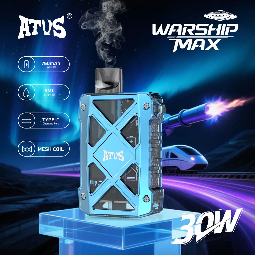 DE012 MAX Einweg E-Zigarette mit wiederaufladbar und einstellbarer Luftstrom ATVS Vape