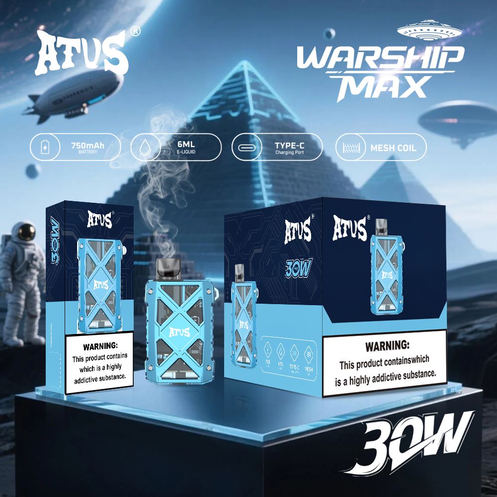 DE012 MAX Einweg E-Zigarette mit wiederaufladbar und einstellbarer Luftstrom ATVS Vape