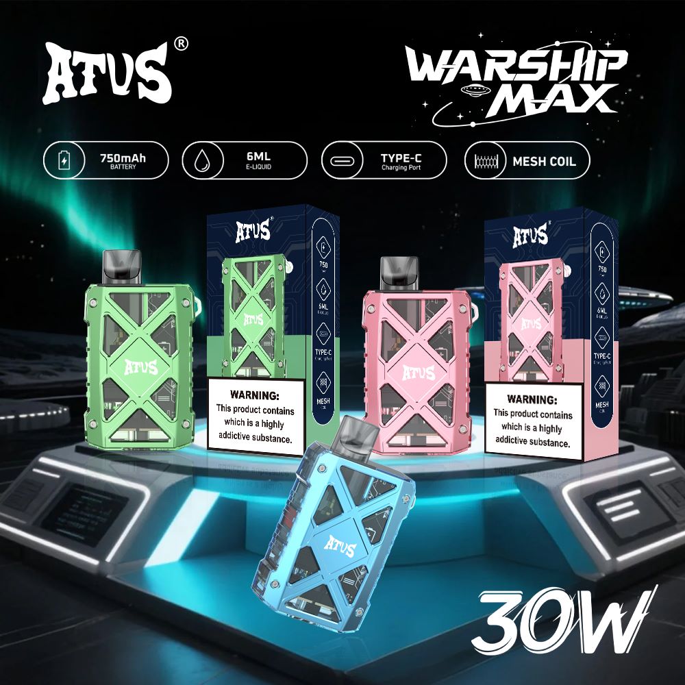 DE012 MAX Einweg E-Zigarette mit wiederaufladbar und einstellbarer Luftstrom ATVS Vape