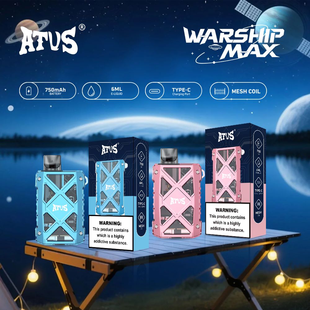 DE012 MAX Einweg E-Zigarette mit wiederaufladbar und einstellbarer Luftstrom ATVS Vape