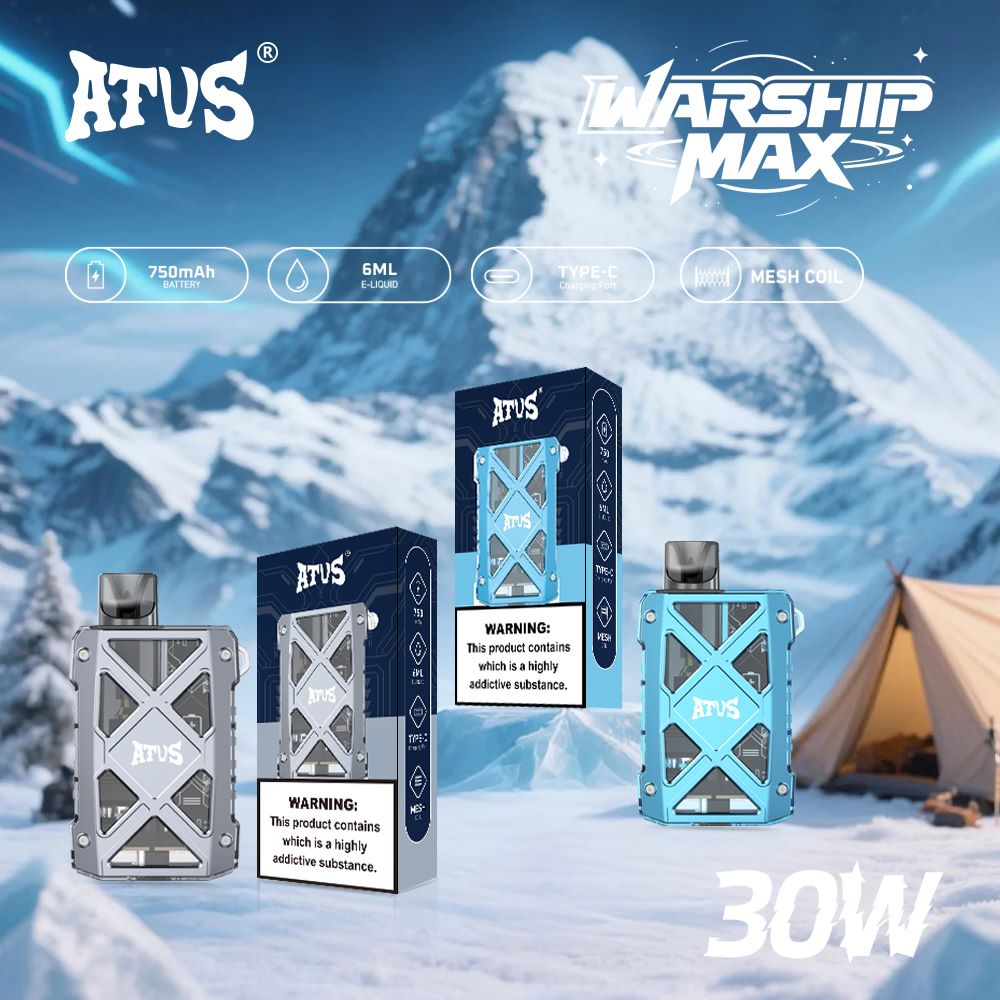 DE012 MAX Einweg E-Zigarette mit wiederaufladbar und einstellbarer Luftstrom ATVS Vape