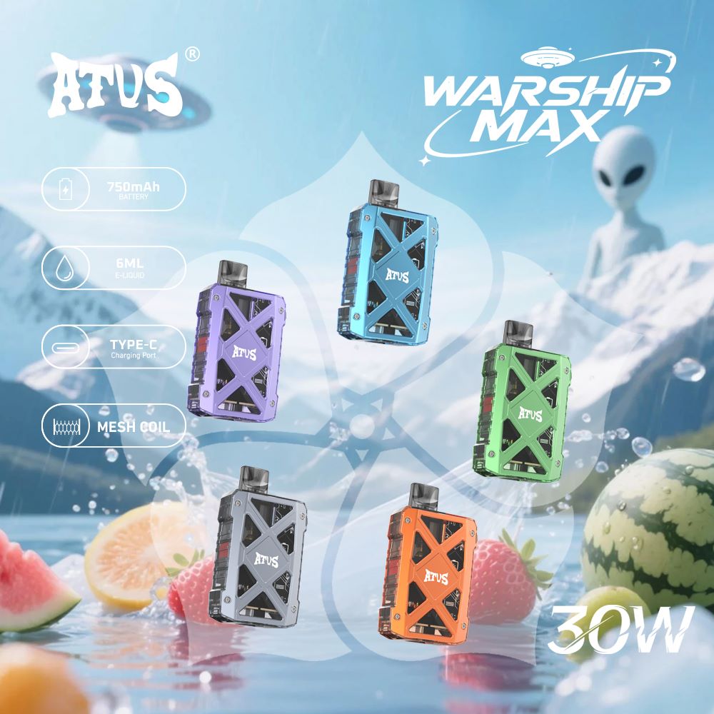 DE012 MAX Einweg E-Zigarette mit wiederaufladbar und einstellbarer Luftstrom ATVS Vape