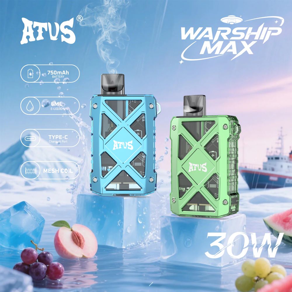 DE012 MAX Einweg E-Zigarette mit wiederaufladbar und einstellbarer Luftstrom ATVS Vape