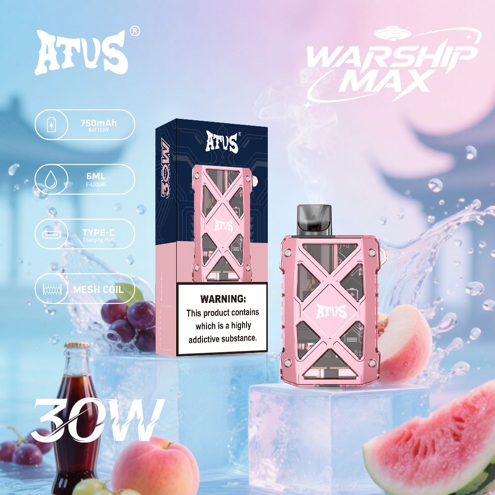 DE012 MAX Einweg E-Zigarette mit wiederaufladbar und einstellbarer Luftstrom ATVS Vape