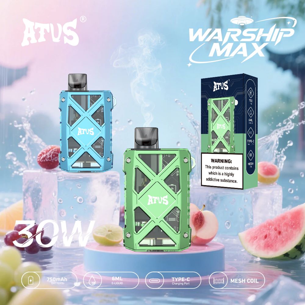 DE012 MAX Einweg E-Zigarette mit wiederaufladbar und einstellbarer Luftstrom ATVS Vape