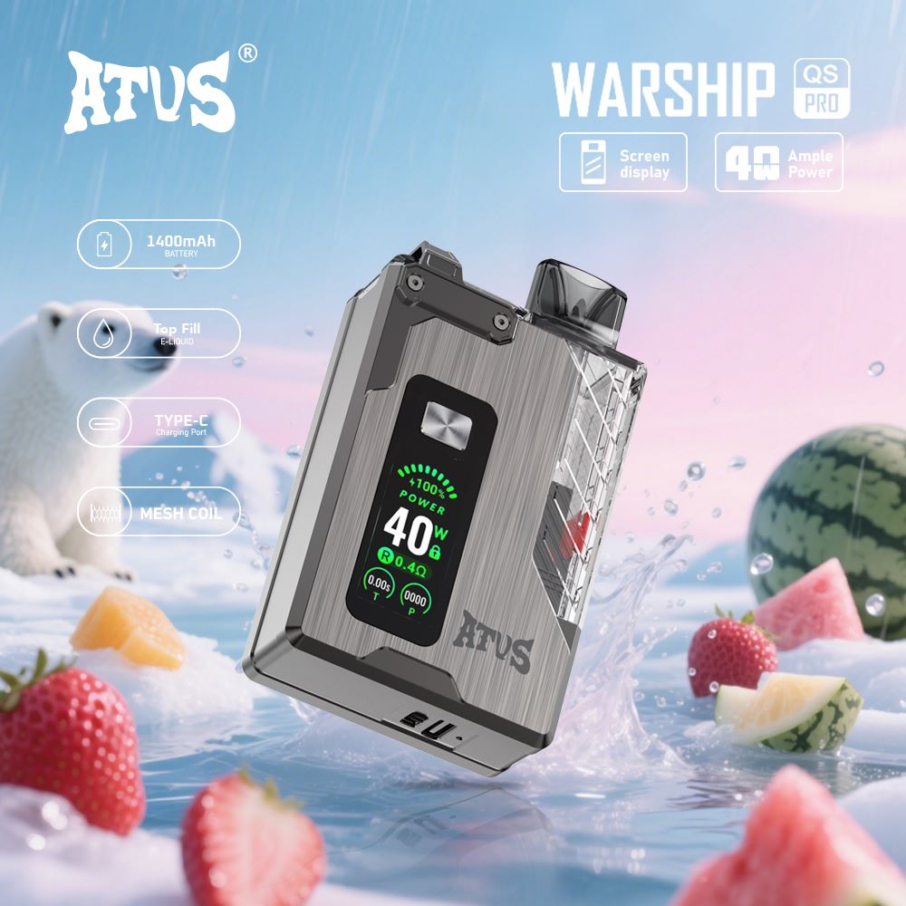 DE012 Pro Einweg E-Zigarette mit wiederaufladbar und einstellbarer Luftstrom ATVS Vape