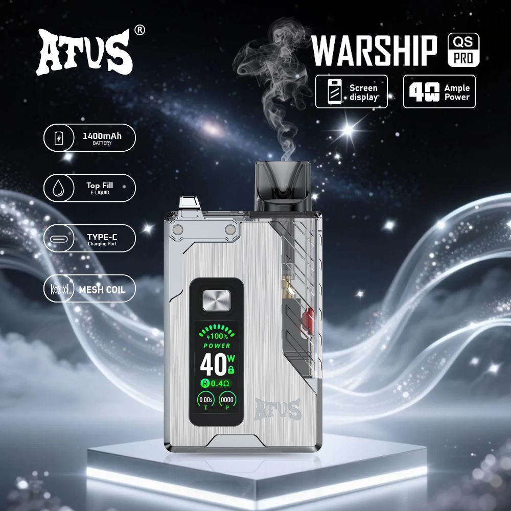 DE012 Pro Einweg E-Zigarette mit wiederaufladbar und einstellbarer Luftstrom ATVS Vape