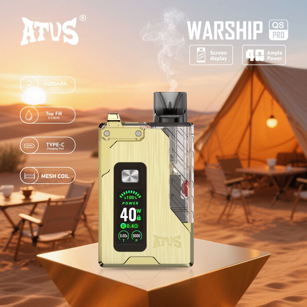 DE012 Pro Einweg E-Zigarette mit wiederaufladbar und einstellbarer Luftstrom ATVS Vape