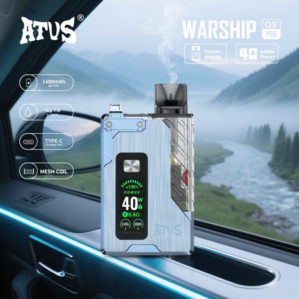 DE012 Pro Einweg E-Zigarette mit wiederaufladbar und einstellbarer Luftstrom ATVS Vape