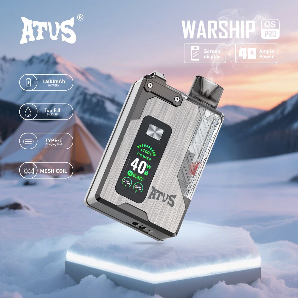 DE012 Pro Einweg E-Zigarette mit wiederaufladbar und einstellbarer Luftstrom ATVS Vape