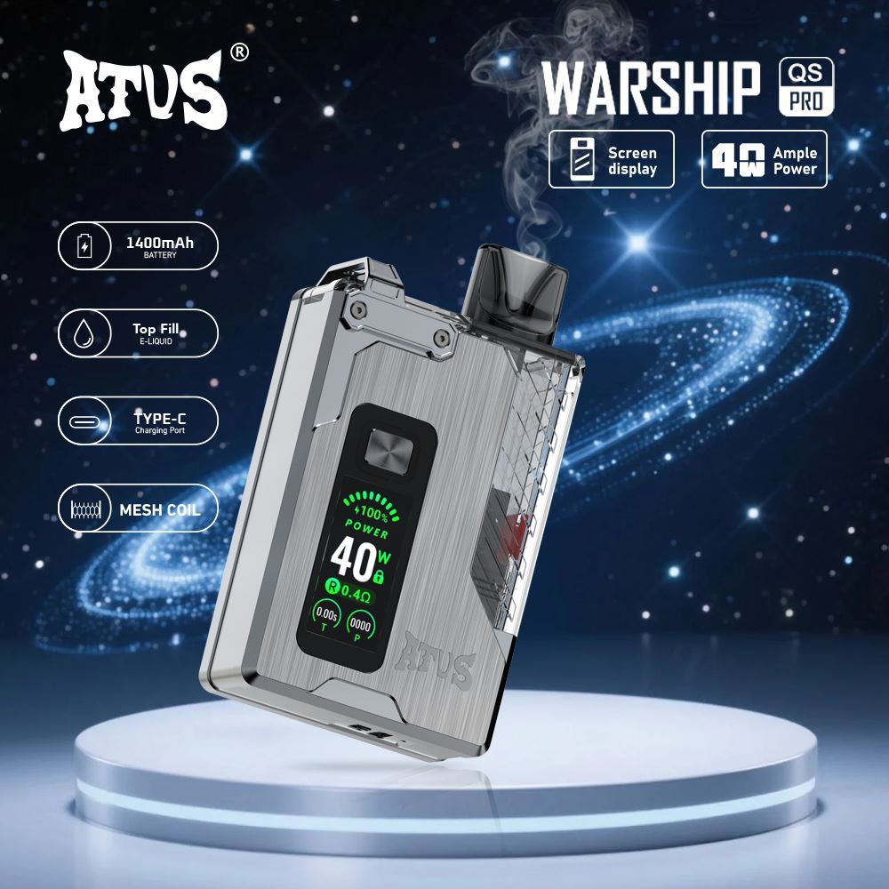 DE012 Pro Einweg E-Zigarette mit wiederaufladbar und einstellbarer Luftstrom ATVS Vape