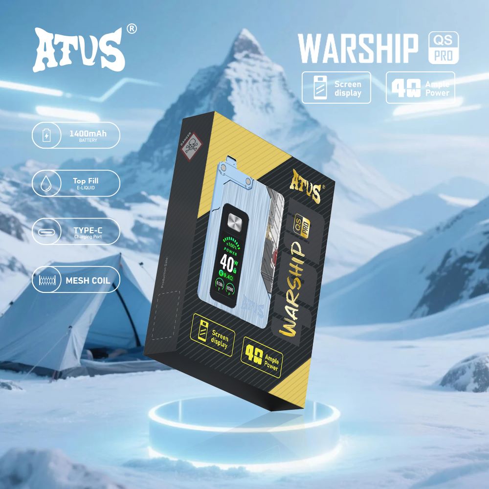 DE012 Pro Einweg E-Zigarette mit wiederaufladbar und einstellbarer Luftstrom ATVS Vape