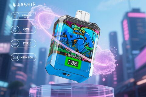 DE013A Einweg E-Zigarette 12000 Zuge mit LED-Anzeige wiederaufladbar und einstellbarer Luftstrom ATVS Vape