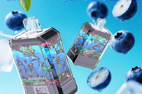 DE013A Einweg E-Zigarette 12000 Zuge mit LED-Anzeige wiederaufladbar und einstellbarer Luftstrom ATVS Vape