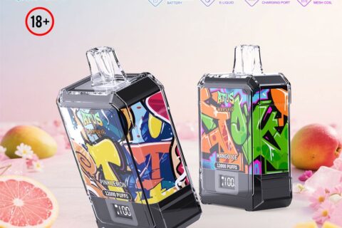 DE013A Einweg E-Zigarette 12000 Zuge mit LED-Anzeige wiederaufladbar und einstellbarer Luftstrom ATVS Vape