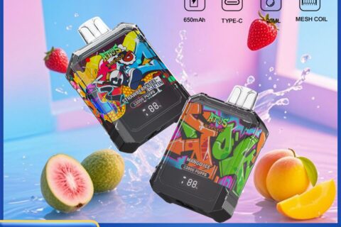 DE013A Einweg E-Zigarette 12000 Zuge mit LED-Anzeige wiederaufladbar und einstellbarer Luftstrom ATVS Vape