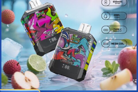 DE013A Einweg E-Zigarette 12000 Zuge mit LED-Anzeige wiederaufladbar und einstellbarer Luftstrom ATVS Vape