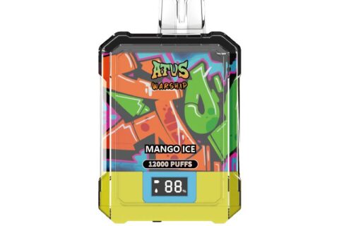 DE013A Einweg E-Zigarette 12000 Zuge mit LED-Anzeige wiederaufladbar und einstellbarer Luftstrom ATVS Vape