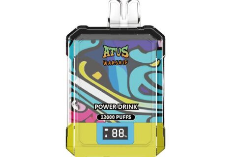 DE013A Einweg E-Zigarette 12000 Zuge mit LED-Anzeige wiederaufladbar und einstellbarer Luftstrom ATVS Vape