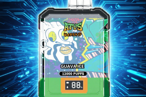 DE013A Einweg E-Zigarette 12000 Zuge mit LED-Anzeige wiederaufladbar und einstellbarer Luftstrom ATVS Vape