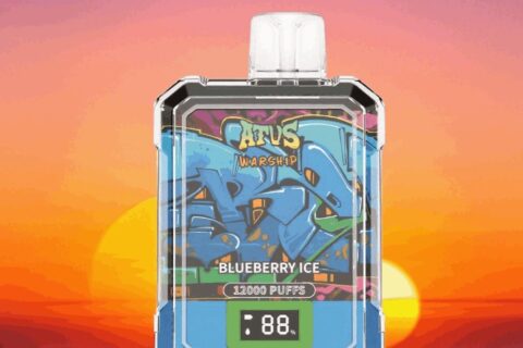 DE013A Einweg E-Zigarette 12000 Zuge mit LED-Anzeige wiederaufladbar und einstellbarer Luftstrom ATVS Vape