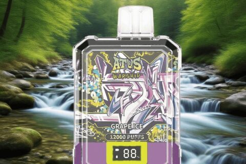 DE013A Einweg E-Zigarette 12000 Zuge mit LED-Anzeige wiederaufladbar und einstellbarer Luftstrom ATVS Vape