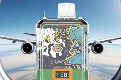 DE013A Einweg E-Zigarette 12000 Zuge mit LED-Anzeige wiederaufladbar und einstellbarer Luftstrom ATVS Vape