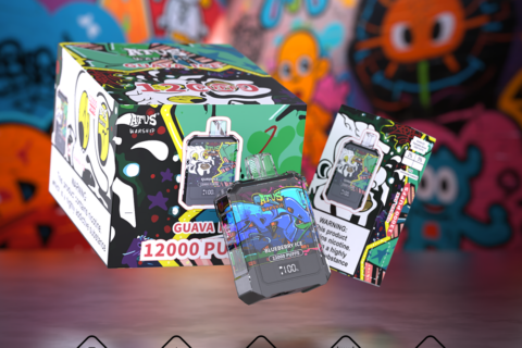 DE013A Einweg E-Zigarette 12000 Zuge mit LED-Anzeige wiederaufladbar und einstellbarer Luftstrom ATVS Vape