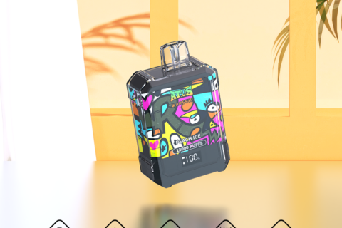 DE013A Einweg E-Zigarette 12000 Zuge mit LED-Anzeige wiederaufladbar und einstellbarer Luftstrom ATVS Vape