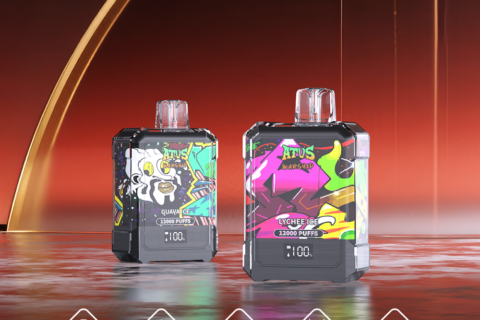 DE013A Einweg E-Zigarette 12000 Zuge mit LED-Anzeige wiederaufladbar und einstellbarer Luftstrom ATVS Vape