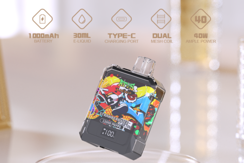 DE013A Einweg E-Zigarette 12000 Zuge mit LED-Anzeige wiederaufladbar und einstellbarer Luftstrom ATVS Vape