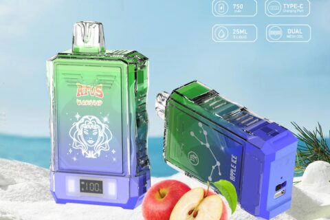 DE015 Einweg E-Zigaretten 18000 Züge mit LED-Anzeige wiederaufladbar und einstellbarer Luftstrom ATVS Vape E-Zigarette