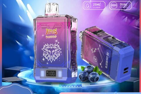 DE015 Einweg E-Zigaretten 18000 Züge mit LED-Anzeige wiederaufladbar und einstellbarer Luftstrom ATVS Vape E-Zigarette